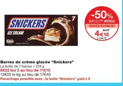 Monoprix SNICKERS Barres de crème glacée offre