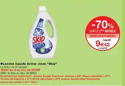 Monoprix SKIP Lessive liquide Active clean offre