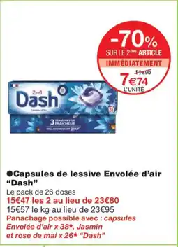 Monoprix DASH Capsules de lessive Envolée d'air offre