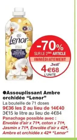 Monoprix LENOR Assouplissant Ambre orchidée offre