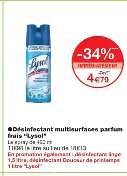 Monoprix LYSOL Désinfectant multisurfaces parfum frais offre