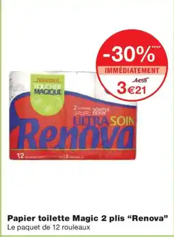 Monoprix RENOVA Papier toilette Magic 2 plis offre