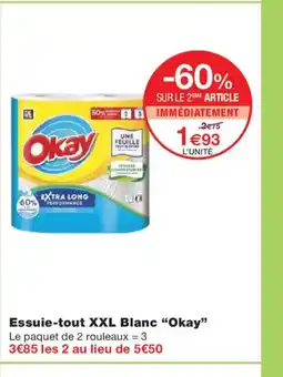 Monoprix OKAY Essuie-tout XXL Blanc offre