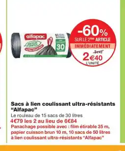 Monoprix ALFAPAC Sacs à lien coulissant ultra-résistants offre