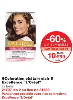 Monoprix L'ORÉAL Coloration châtain clair 5 Excellence offre
