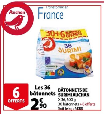 Auchan Bâtonnets de surimi auchan offre