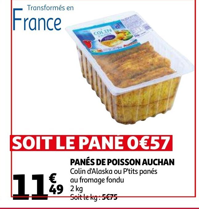 Promo Panés de poisson auchan chez Auchan