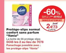 Monoprix VANIA Protège-slips normal confort sans parfum offre