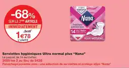 Monoprix NANA Serviettes hygiéniques Ultra normal plus offre