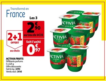 Auchan Activia fruits offre