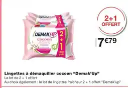 Monoprix DEMAK UP Lingettes à démaquiller cocoon offre