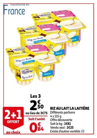 Auchan Riz au lait la laitière offre