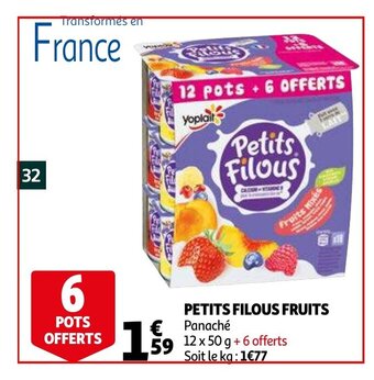 Auchan Petits filous fruits offre