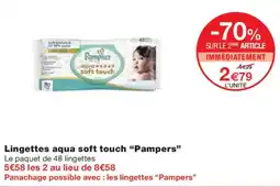 Monoprix PAMPERS Lingettes aqua soft touch offre