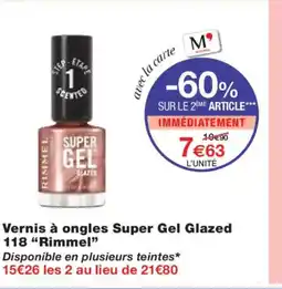 Monoprix RIMMEL Vernis à ongles Super Gel Glazed 118 offre