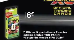Monoprix Blister 3 pochettes + 2 cartes édition limitée TCG PANINI Coupe du monde FIFA 2026 offre