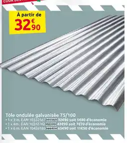 Mr Bricolage Tôle ondulée galvanisée 75/100 offre
