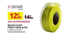 Mr Bricolage SINIAT Bande à joint PREGYWAB grille offre