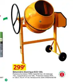 Mr Bricolage Bétonnière électrique ECO offre