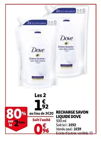 Auchan Recharge savon liquide dove offre