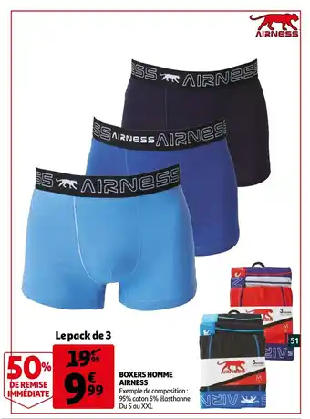 Auchan Boxers homme airness offre