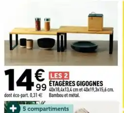 Centrakor Les 2 étagères gigognes offre