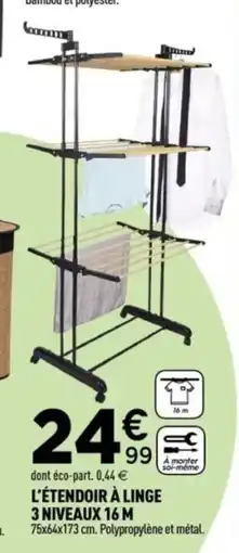 Centrakor L'étendoir à linge 3 niveaux 16 m offre