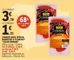 E.Leclerc CÉSAR MORONI Chorizo doux spécial barbecue & plancha offre