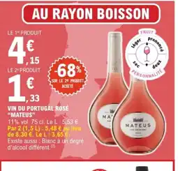 E.Leclerc MATEUS Vin du portugal rosé offre