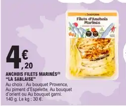 E.Leclerc LA SABLAISE Anchois filets marinés(3) offre