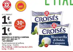 E.Leclerc LES CROISÉS Mozzarella di bufala campana aop 23% mat.gr offre