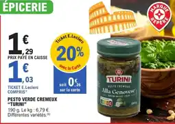 E.Leclerc TURINI Pesto verde cremeux offre