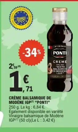 E.Leclerc PONTI Crème balsamique de modène igp offre