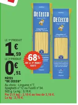 E.Leclerc DE CECCO Pâtes offre