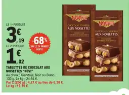 E.Leclerc NOVI Tablettes de chocolat aux noisettes offre