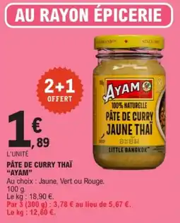 E.Leclerc AYAM Pâte de curry thaï offre