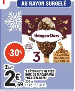 E.Leclerc HÄAGEN-DAZS 3 batonnets glacés noix de macadamia offre