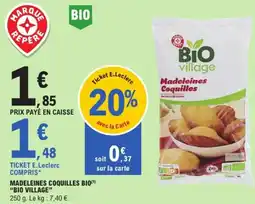 E.Leclerc BIO VILLAGE Madeleines coquilles bio offre