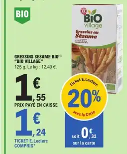 E.Leclerc BIO VILLAGE Gressins sesame bio offre
