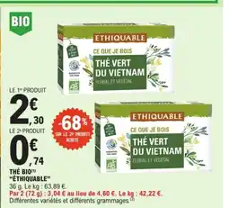 E.Leclerc ÉTHIQUABLE Thé bio offre