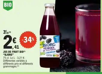 BJORG Jus de fruit bio