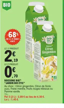 E.Leclerc JARDIN BIO ÉTIC Boissons bio offre