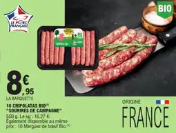 E.Leclerc SOURIRES DE CAMPAGNE 10 chipolatas bio offre