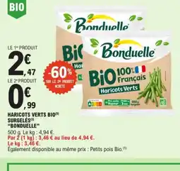 E.Leclerc BONDUELLE Haricots verts bio surgelés offre