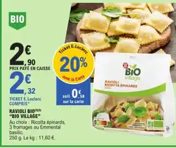 E.Leclerc BIO VILLAGE Ravioli bio offre