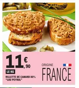 E.Leclerc LOU PEYROL Rillette de canard 80% offre