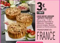 E.Leclerc SAPRESTI TRAITEUR Cœur quiche lorraine offre