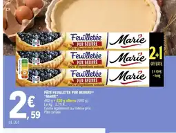 E.Leclerc MARIE Pâte feuilletée pur beurre offre
