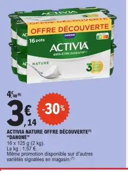 E.Leclerc DANONE Activia nature offre découverte offre