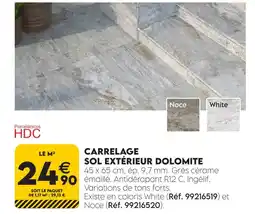 Tout faire matériaux Carrelage sol extérieur dolomite offre